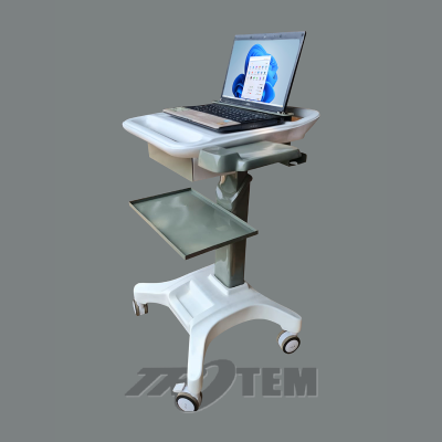 Trolley laptop 14 inch dengan laci dan tray